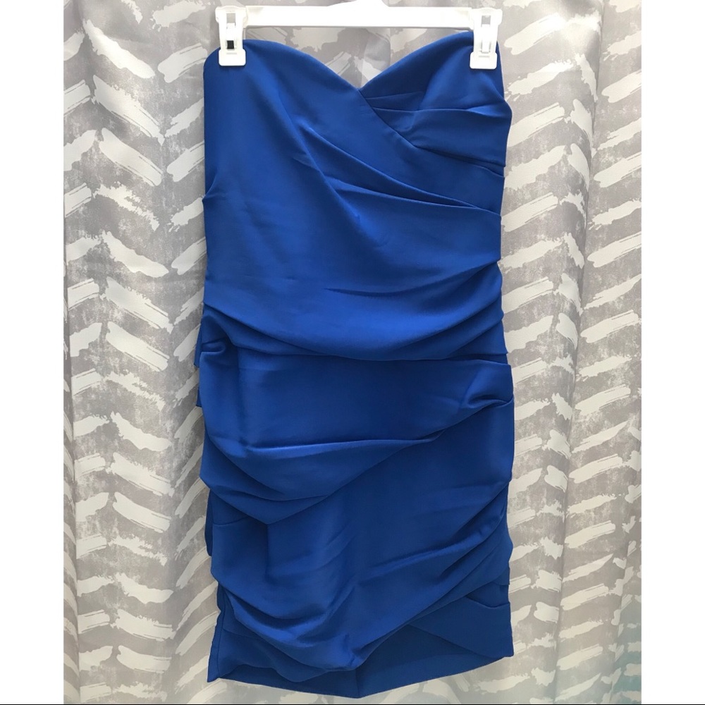 BCBGmaxazria Blue Strapless Dress